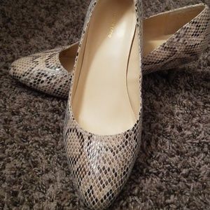 Snake skin neutral colors kitten heels